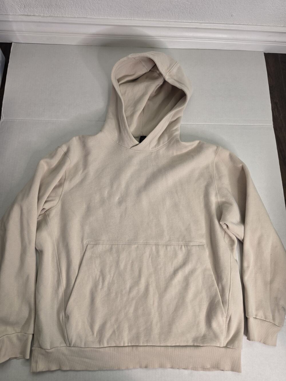 Lululemon Steady State Hoodie Pullover Sweatshirt Large Mens Light Beige M3ERZS